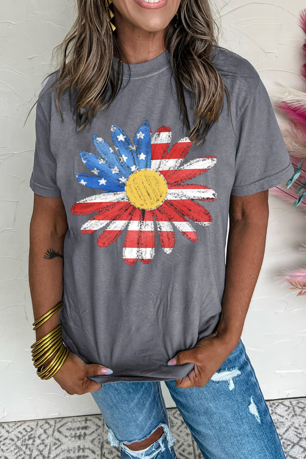 All-American Flag Flower Shirt - Image 2