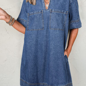 Short Sleeve Denim Dress