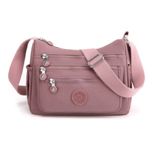 Simple Solid-Color Nylon Crossbody Bag