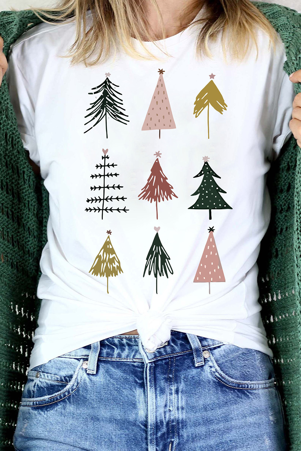 Christmas Trees White Short Sleeved Top - Image 5