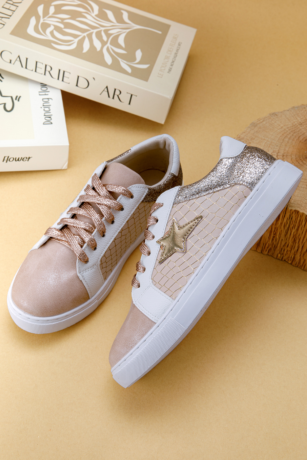 Gold Glitter Star Sneakers - Image 7