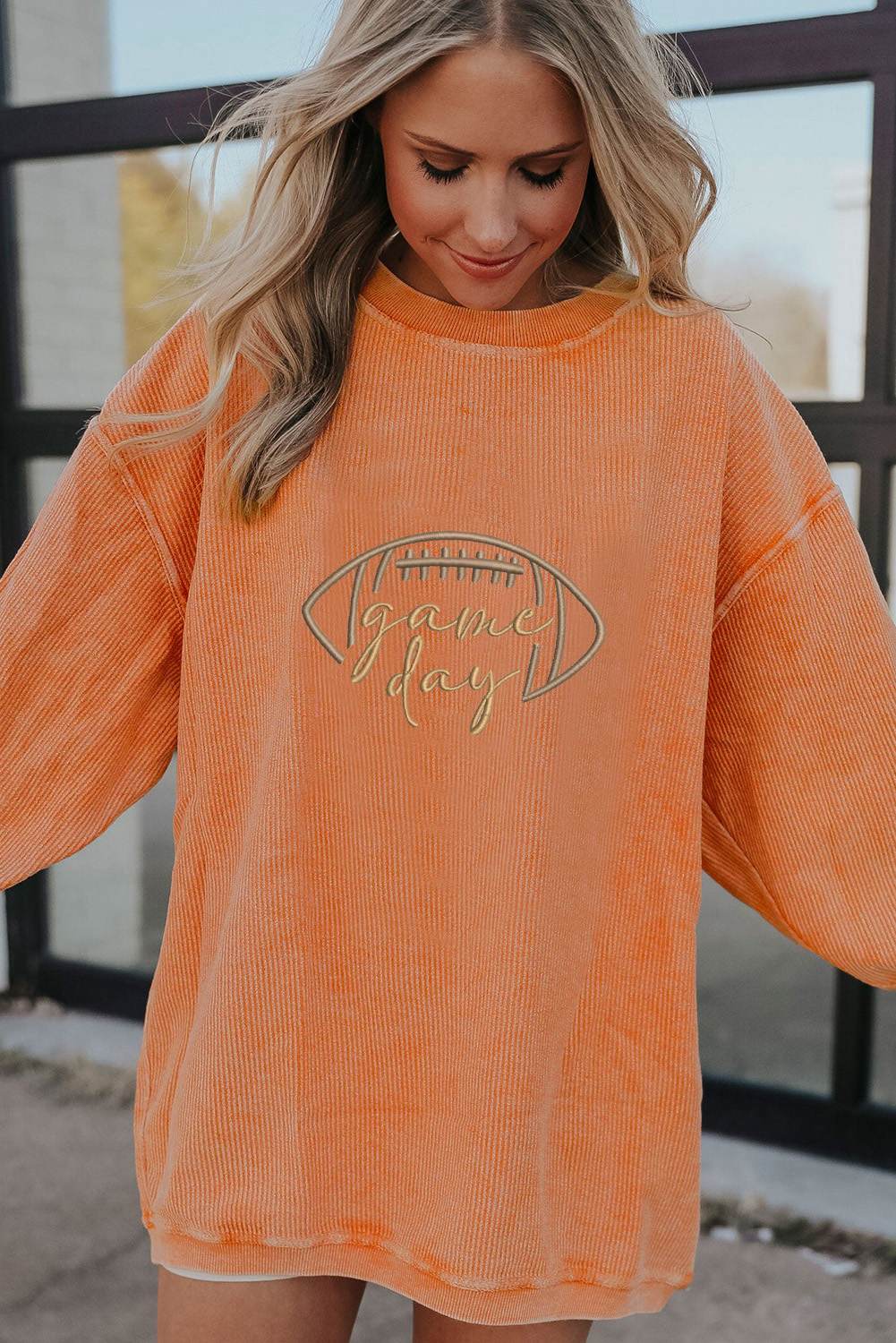 Orange Game Day Ribbed Top - Image 3