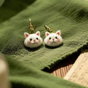 Fuzzy Cat Drop Earrings