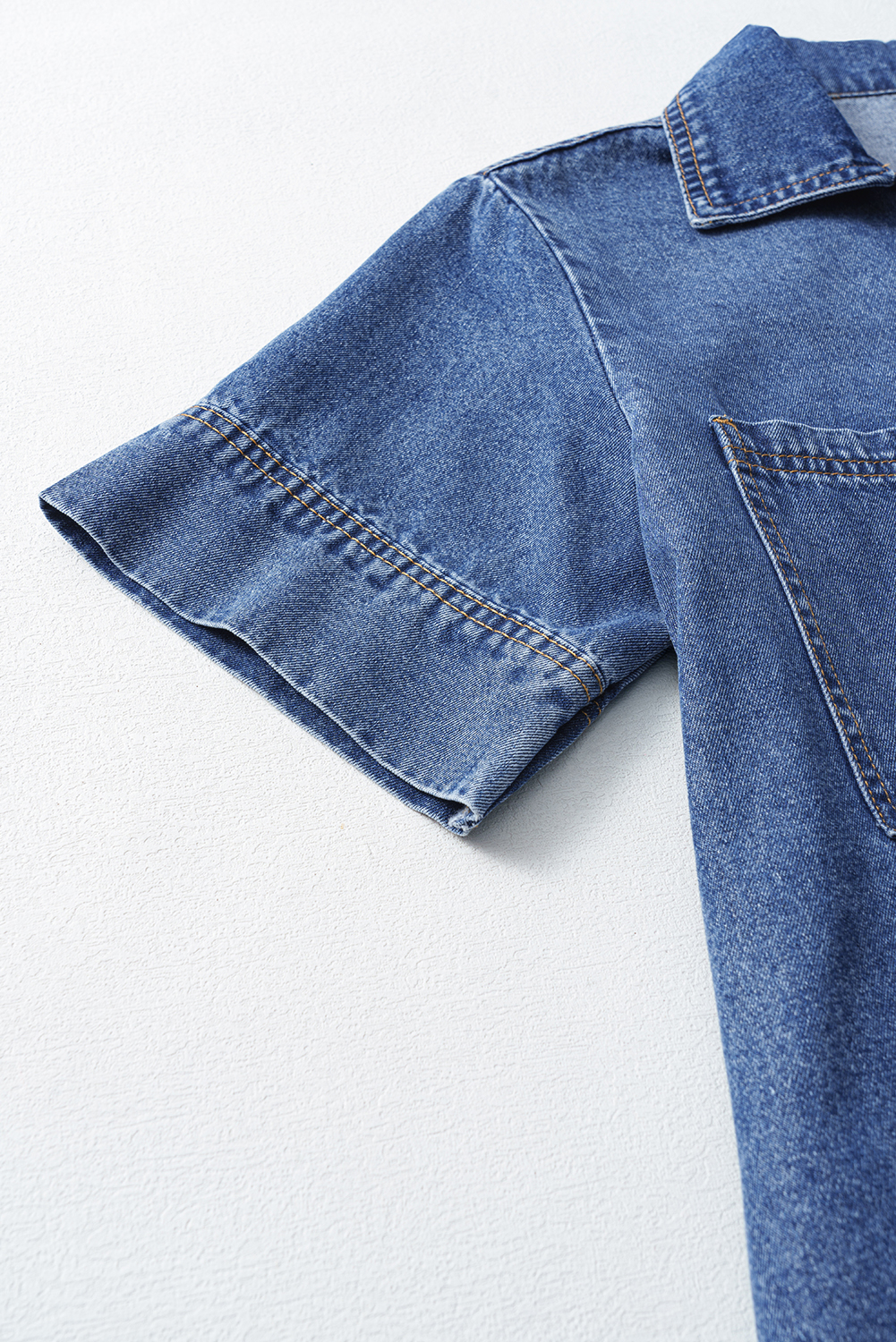 Short Sleeve Denim Dress - Image 7