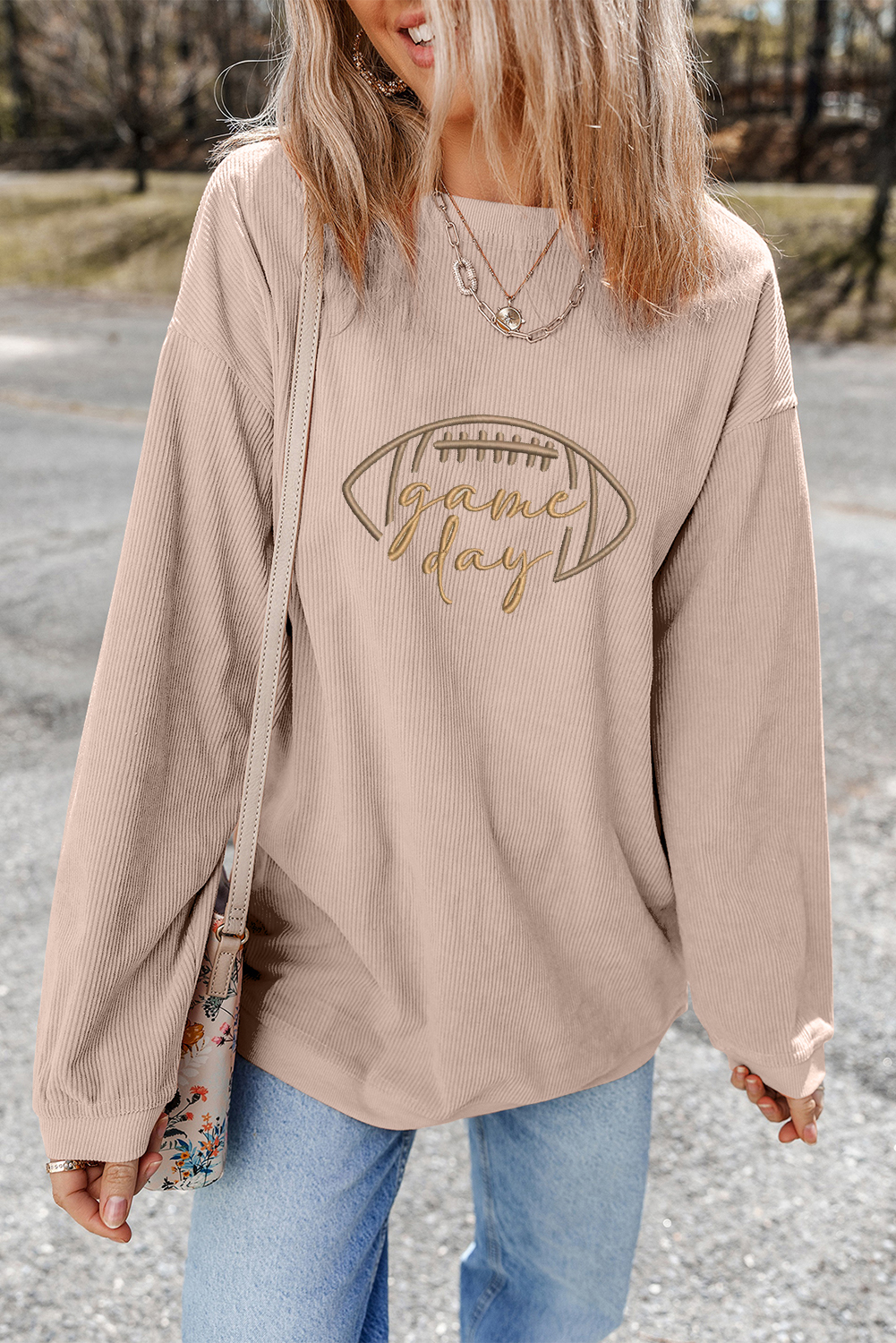 Apricot Game Day Ribbed Sweatshirt - Image 5