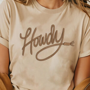Khaki Howdy Western Tee
