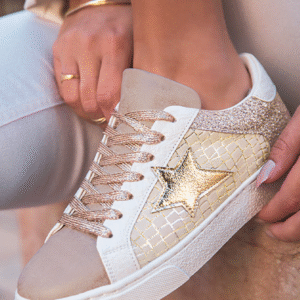 Gold Glitter Star Sneakers