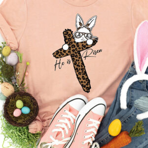 He is Risen Easter Bunny Shirt