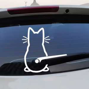 Cat Windshield Wiper Sticker