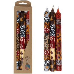Set of 3 South African Hand Painted Candles (Fair Trade)
