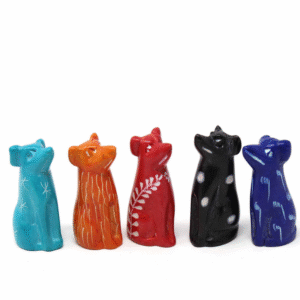 Hand Carved Soap Stone Tiny Dog Set of 5 (Fair Trade)